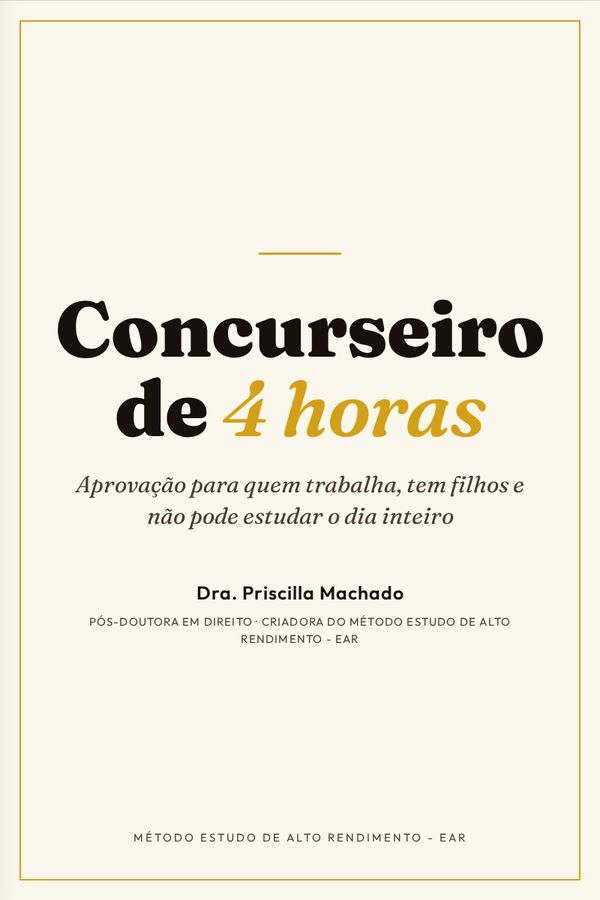 Capa do livro Concurseiro de 4 horas